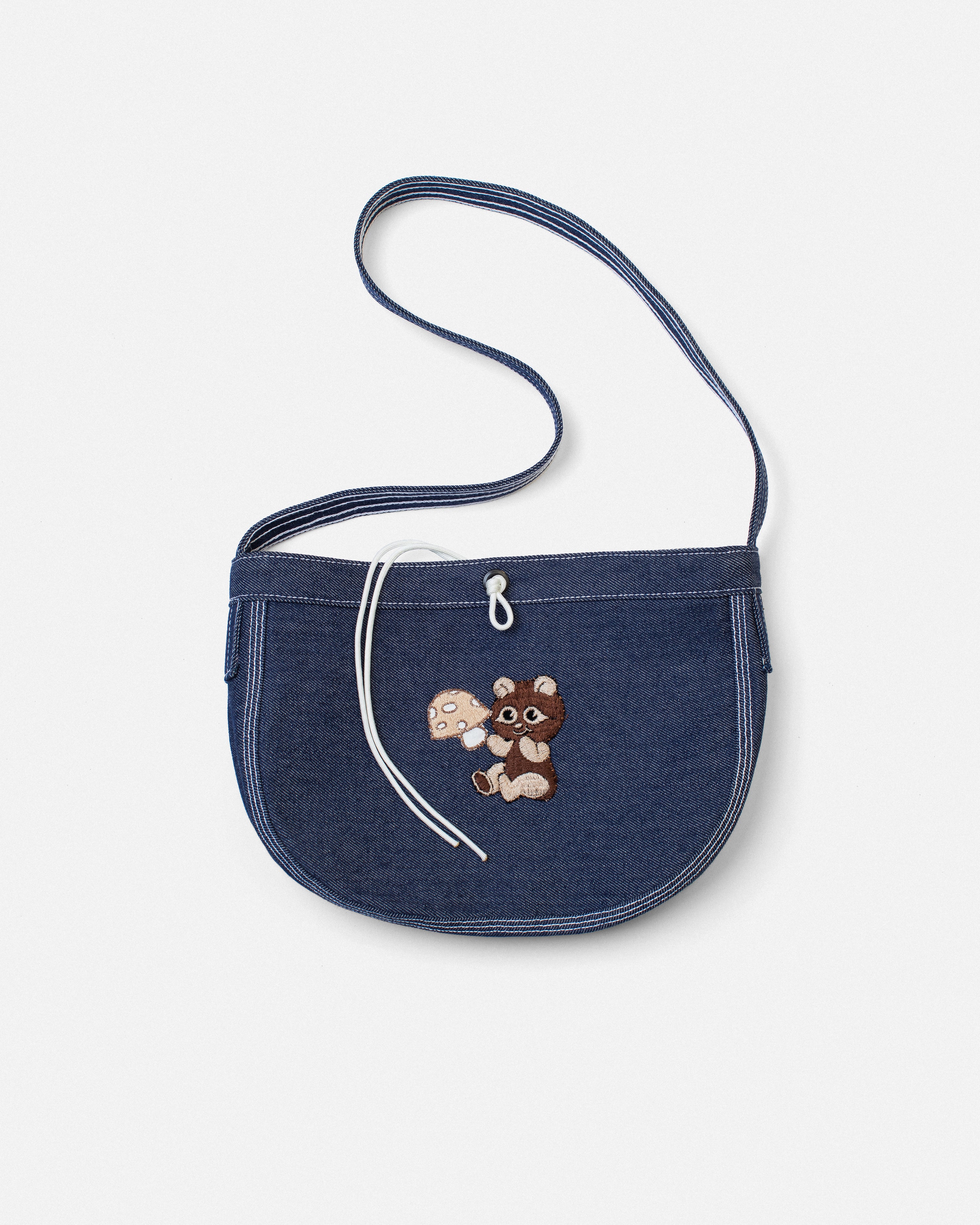 Scavenger 98 Shoulder Bag - Appliquéd Indigo Denim