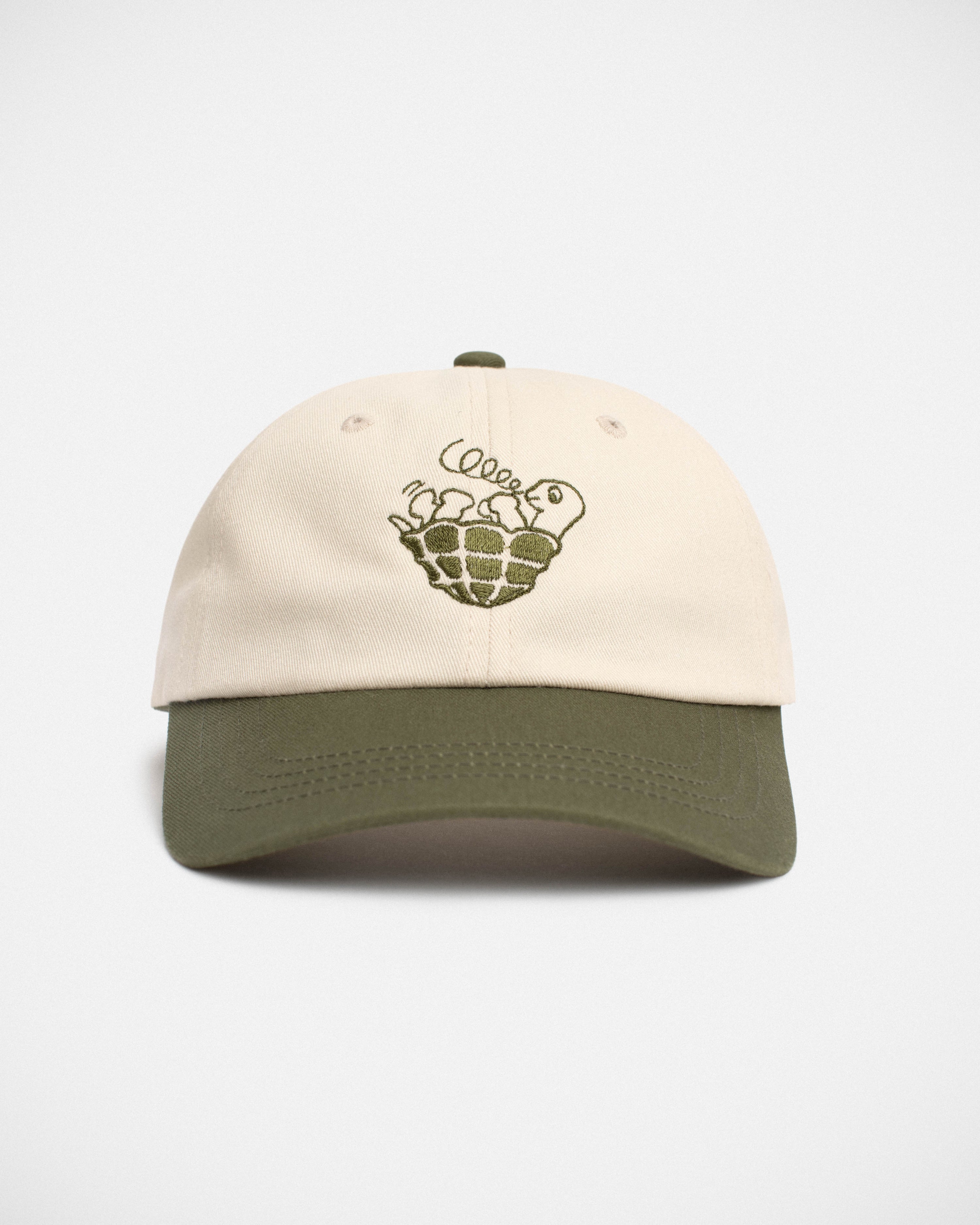 Turtle Hat - Olive/Natural White